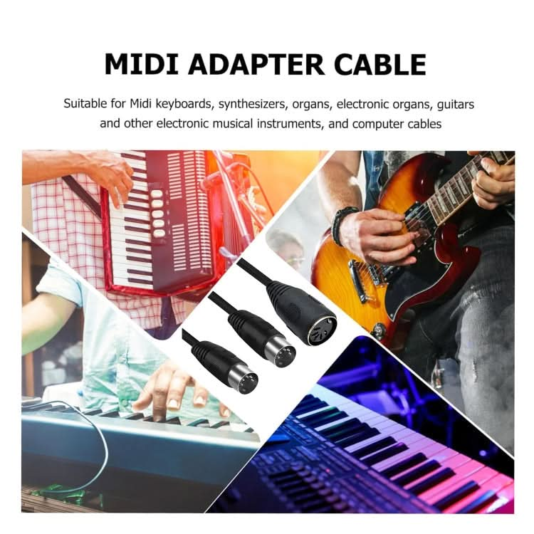 JUNSUNMAY MIDI 2 in 1 Din 5 Pin Male to Dual 2 Pin Female Cable Adapter, Cable Length: 50cm My Store