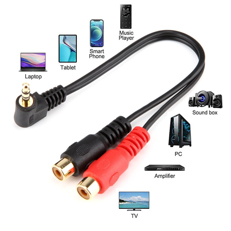 JUNSUNMAY 3.5mm Male Elbow to Dual RCA Stereo Audio Cable Adapter 20cm My Store