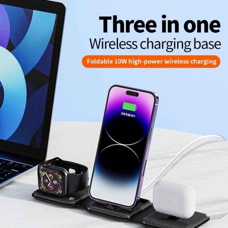 A75 Folding 3 in 1 Wireless Charger Suitable for Apple Watch Mobile Phone Headset