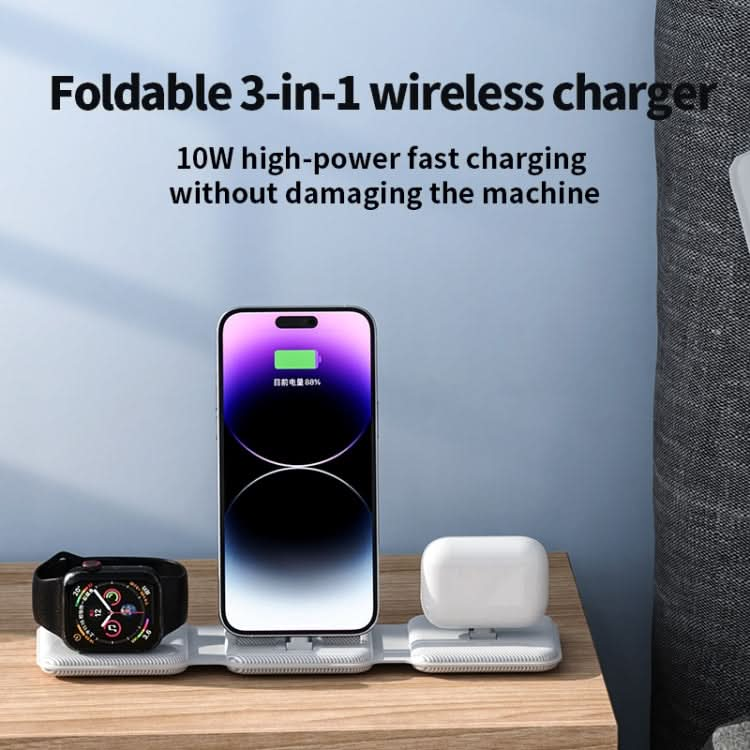 A75 Folding 3 in 1 Wireless Charger Suitable for Apple Watch Mobile Phone Headset