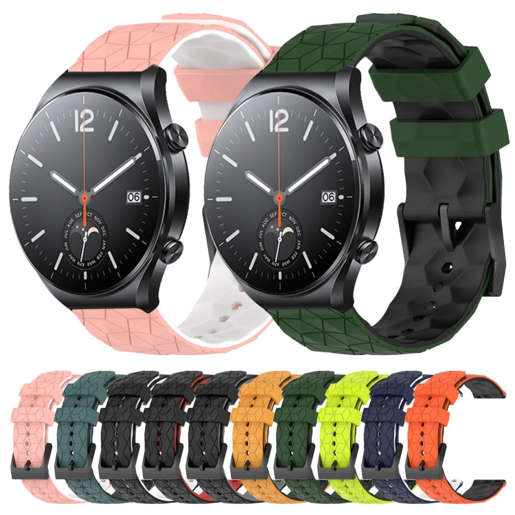 22mm Football Pattern Two-Color Silicone Watch Band, Series 2-Reluova