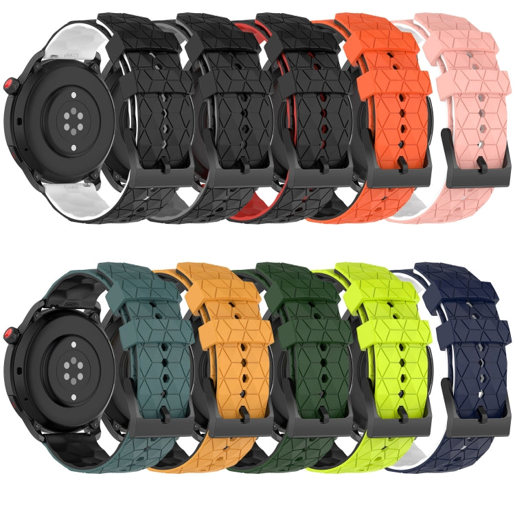 22mm Football Pattern Two-Color Silicone Watch Band, Series 3-Reluova