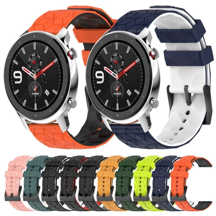 22mm Football Texture Two-Color Silicone Watch Band, Series 3-Reluova