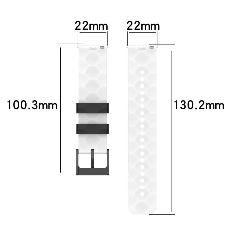 22mm Football Texture Two-Color Silicone Watch Band, Series 3