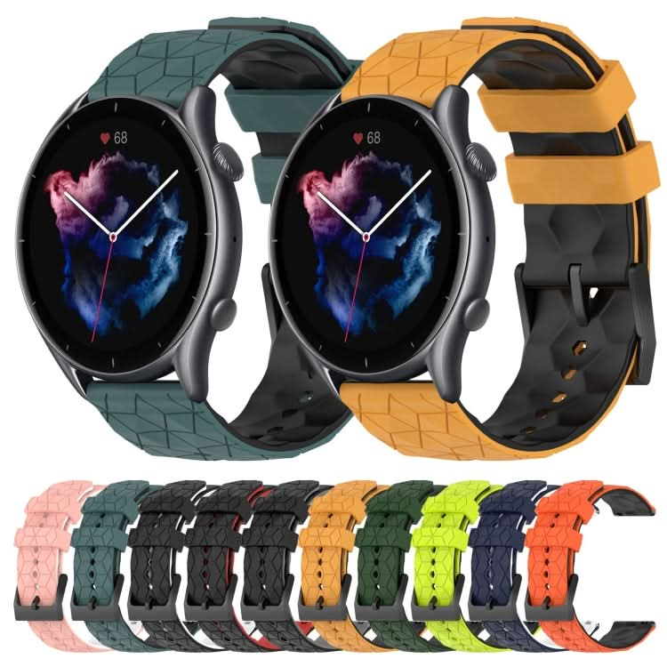 22mm Football Texture Two-Color Silicone Watch Band, Series 3