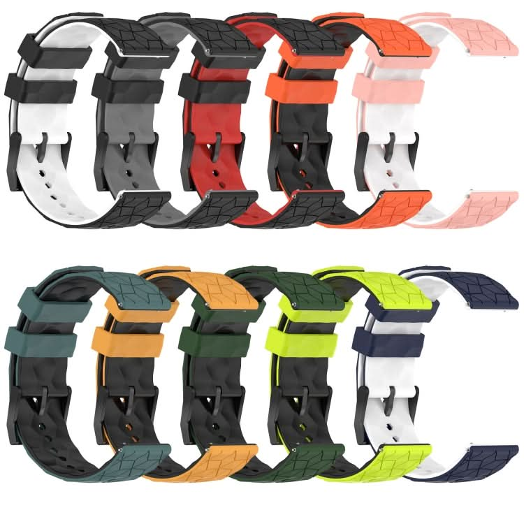 22mm Football Texture Two-Color Silicone Watch Band, Series 3