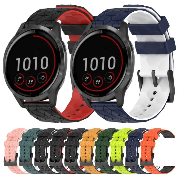 22mm Football Pattern Two-Color Silicone Watch Band, Series 1