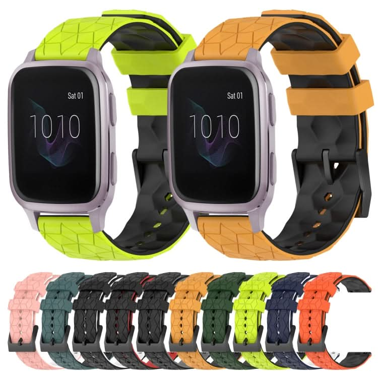 20mm Football Pattern Two-Color Silicone Watch Band, Series 2