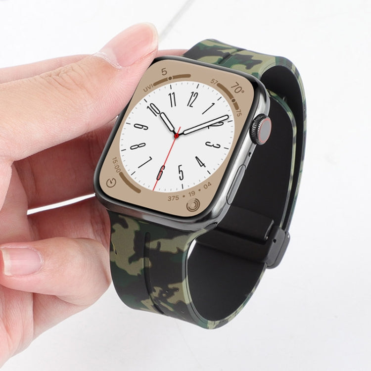 Magnetic Clasp Camouflage Silicone Watch Band