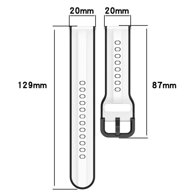 20mm Convex Loop Two-Color Silicone Watch Band, Series 2