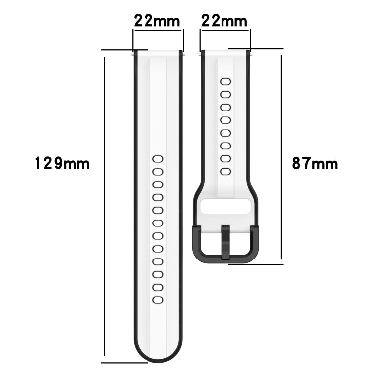 22mm Convex Loop Two-Color Silicone Watch Band, Series 1-Reluova