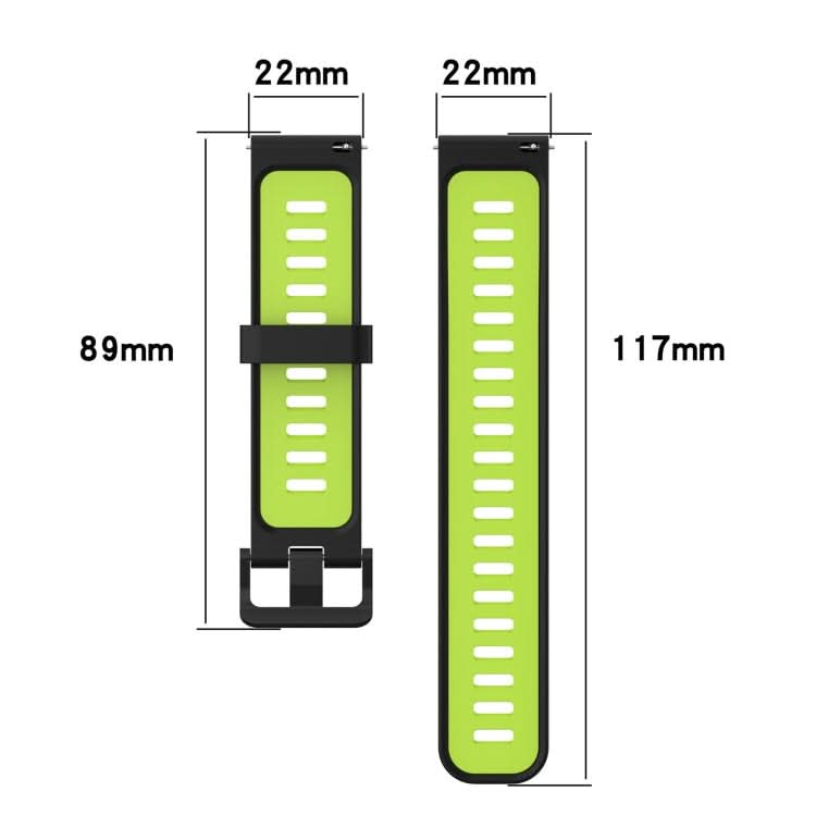 22mm Vertical Two-Color Silicone Watch Band, Series 2