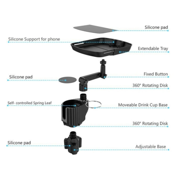 A01 Universal Adjustable Car Tray Portable Cup Holder Meal Tray Expanded Car Cup Holder