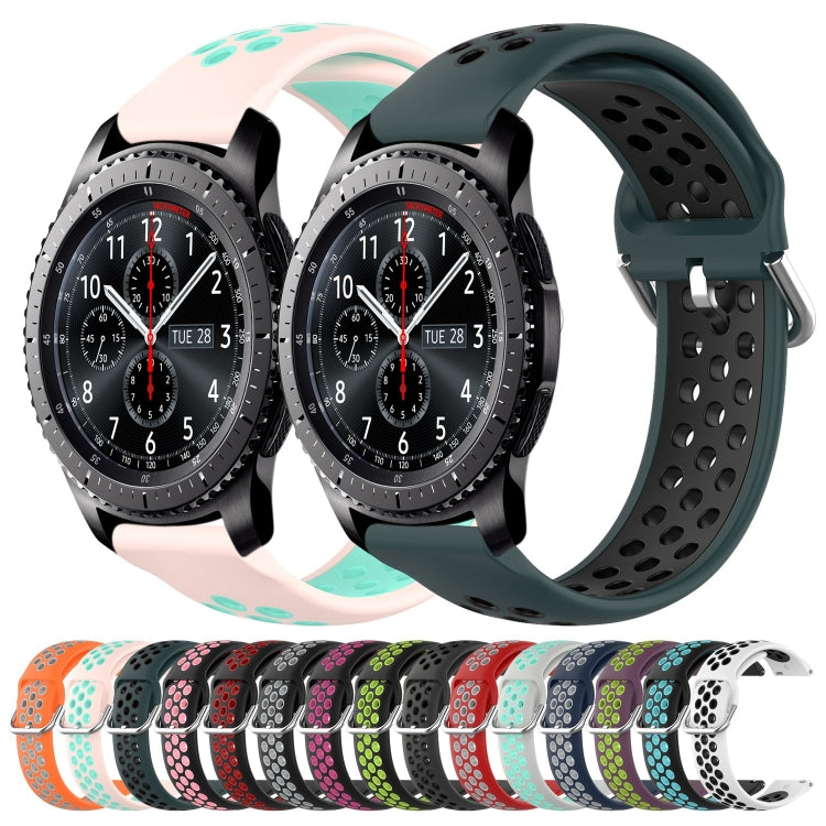 22mm Perforated Breathable Sports Silicone Watch Band, Series 2-Reluova