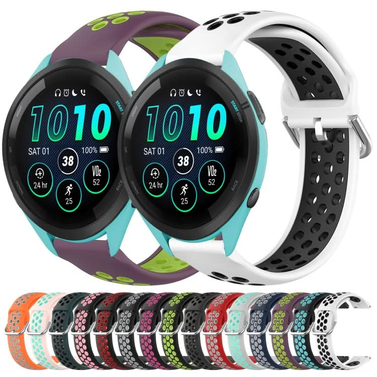 22mm Perforated Breathable Sports Silicone Watch Band, Series 3