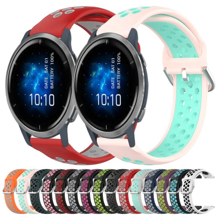 22mm Perforated Breathable Sports Silicone Watch Band, Series 3