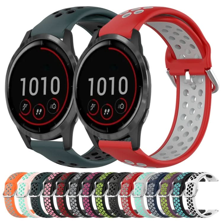 22mm Perforated Breathable Sports Silicone Watch Band, Series 1