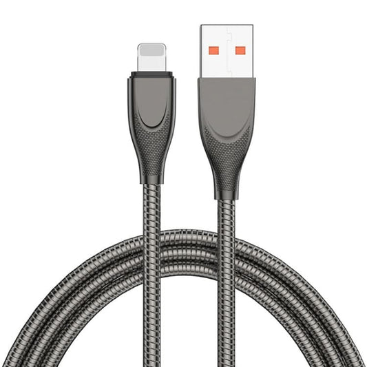 ENKAY ENK-CB131 USB to 8 Pin Carbon Steel Hose Spring 2.4A Fast Charging Data Cable