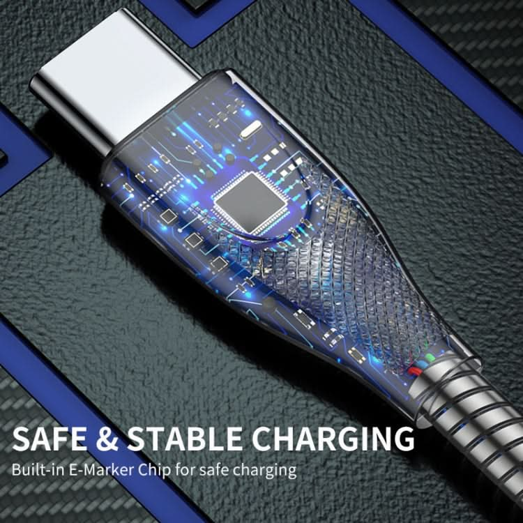 ENKAY ENK-CB131 USB to 8 Pin Carbon Steel Hose Spring 2.4A Fast Charging Data Cable