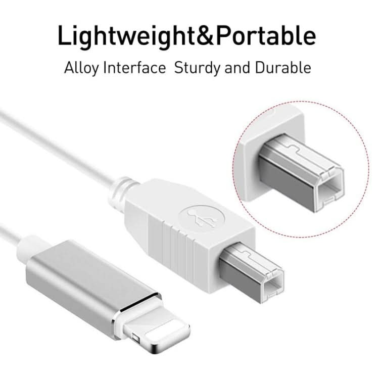 1m 8 Pin to USB-B MIDI Cable for iPad / iPhone