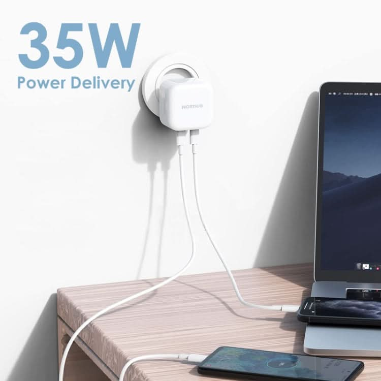 NORTHJO NOGAN3502 GaN PD PPS 35W Dual USB-C / Type-CWall Fast Charger