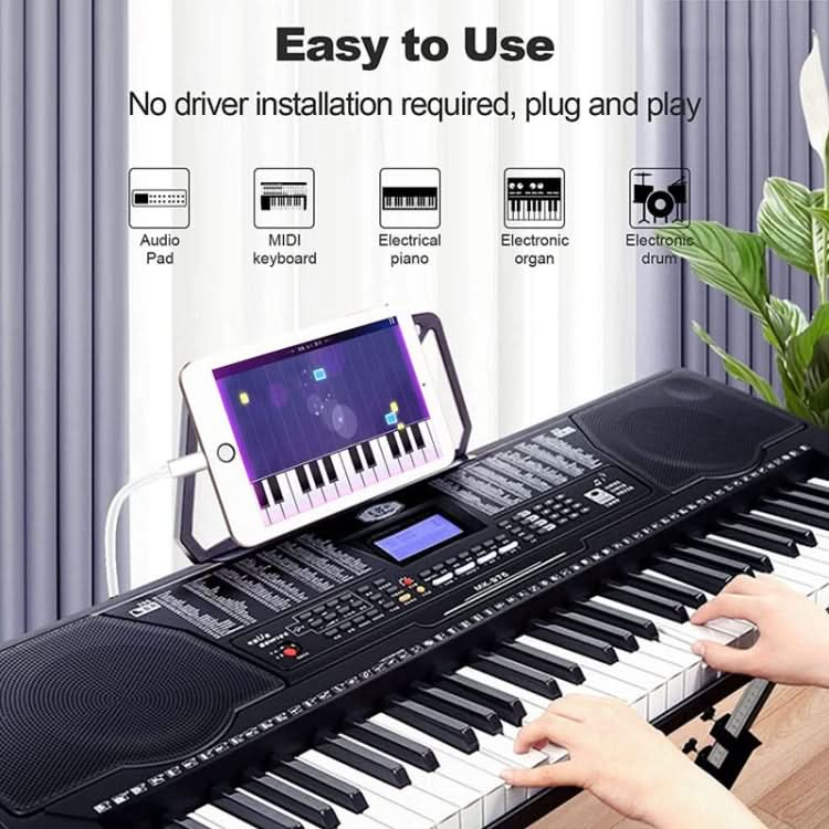 1m 8 Pin to USB + MIDI Electronic Music Instrument & OTG & Charging Multifunctional Cable Compatible with iOS 10-14