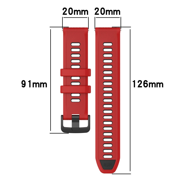 20mm Sports Two-Color Silicone Watch Band, Series 1