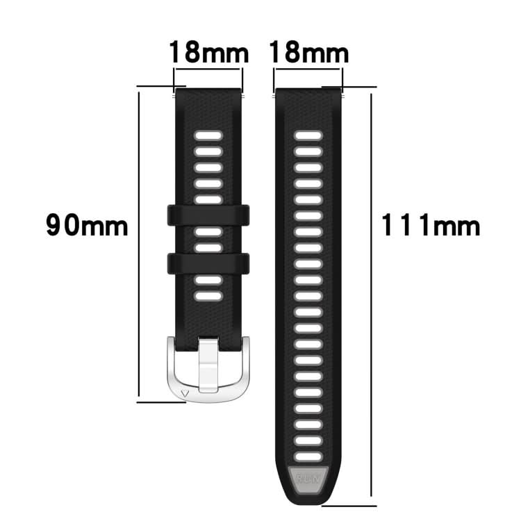 18mm Sports Two-Color Steel Buckle Silicone Watch Band, Series 1