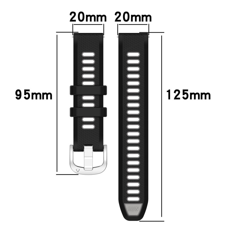 20mm Sports Two-Color Steel Buckle Silicone Watch Band, Series 4-Reluova