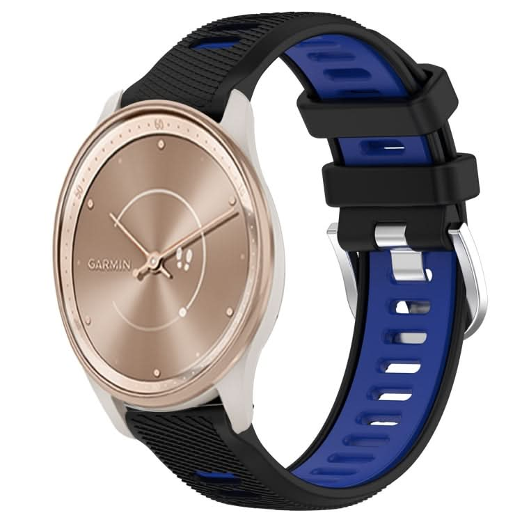 20mm Sports Two-Color Steel Buckle Silicone Watch Band, Series 6