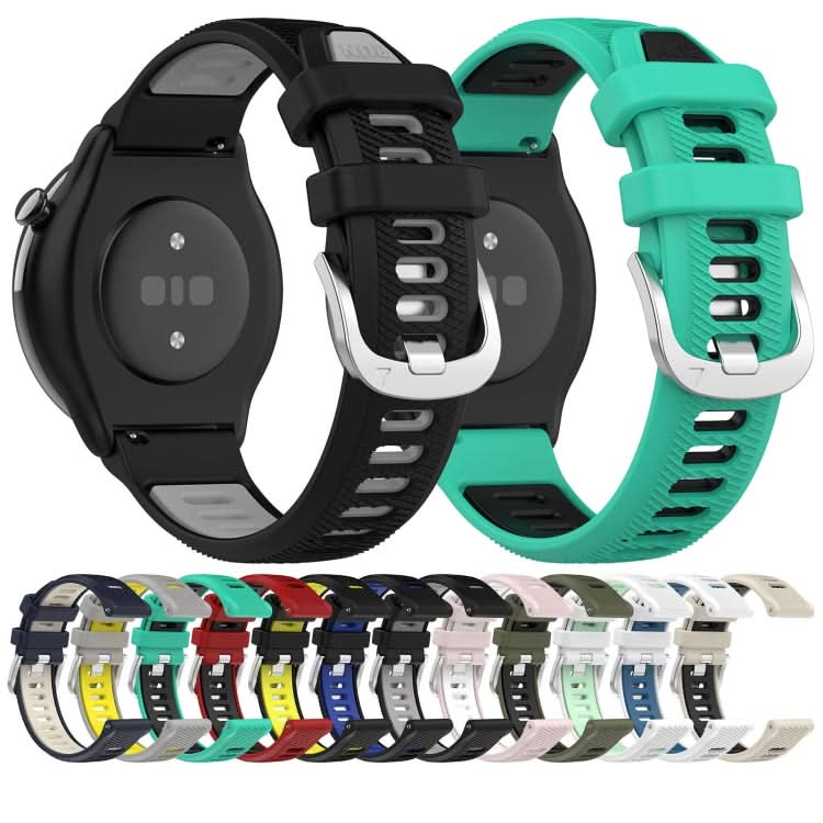 22mm Cross Texture Two Color Silicone Steel Buckle Watch Band, Series 4-Reluova