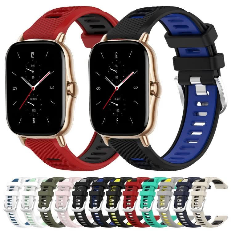 22mm Cross Texture Two Color Silicone Steel Buckle Watch Band, Series 1