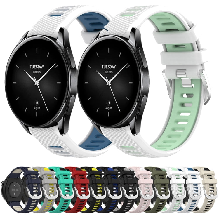 22mm Sports Two-Color Steel Buckle Silicone Watch Band, Series 1-Reluova