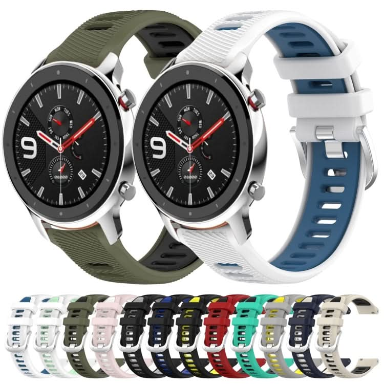 22mm Cross Texture Two Color Silicone Steel Buckle Watch Band, Series 1