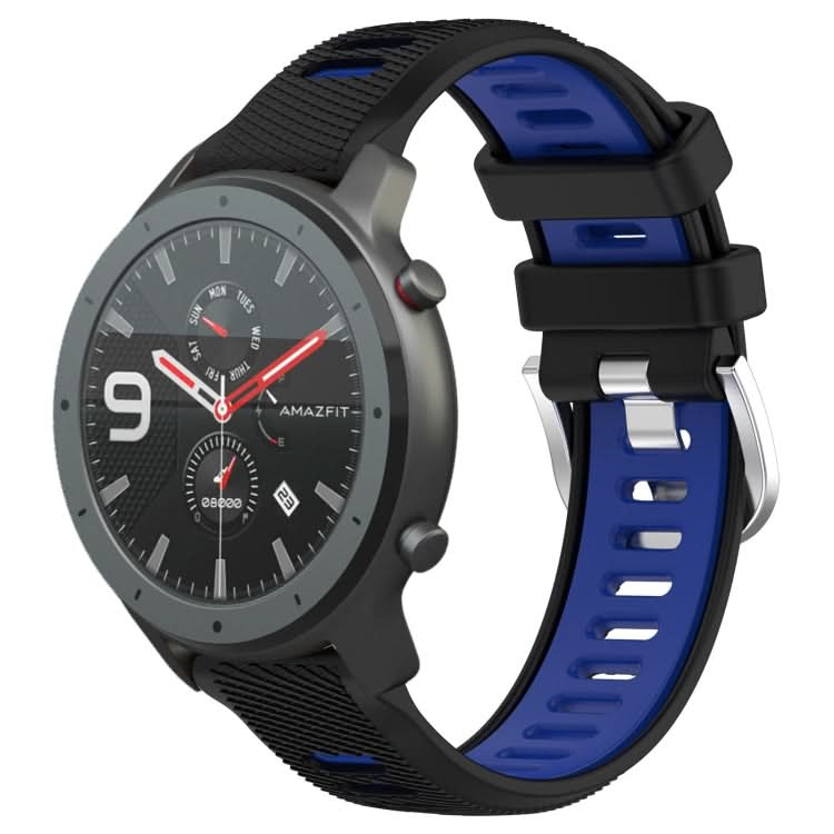 22mm Cross Texture Two Color Silicone Steel Buckle Watch Band, Series 2