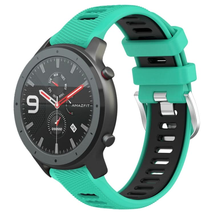 22mm Cross Texture Two Color Silicone Steel Buckle Watch Band, Series 2