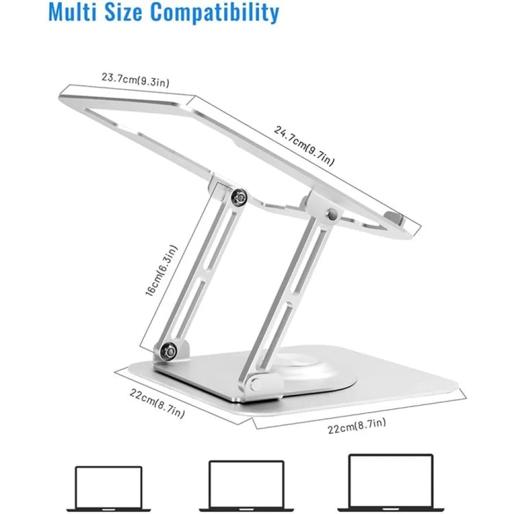 D147 Foldable 360 Degree Rotating Laptop Lifting Bracket Aluminum Alloy Notebook Desktop Stand My Store