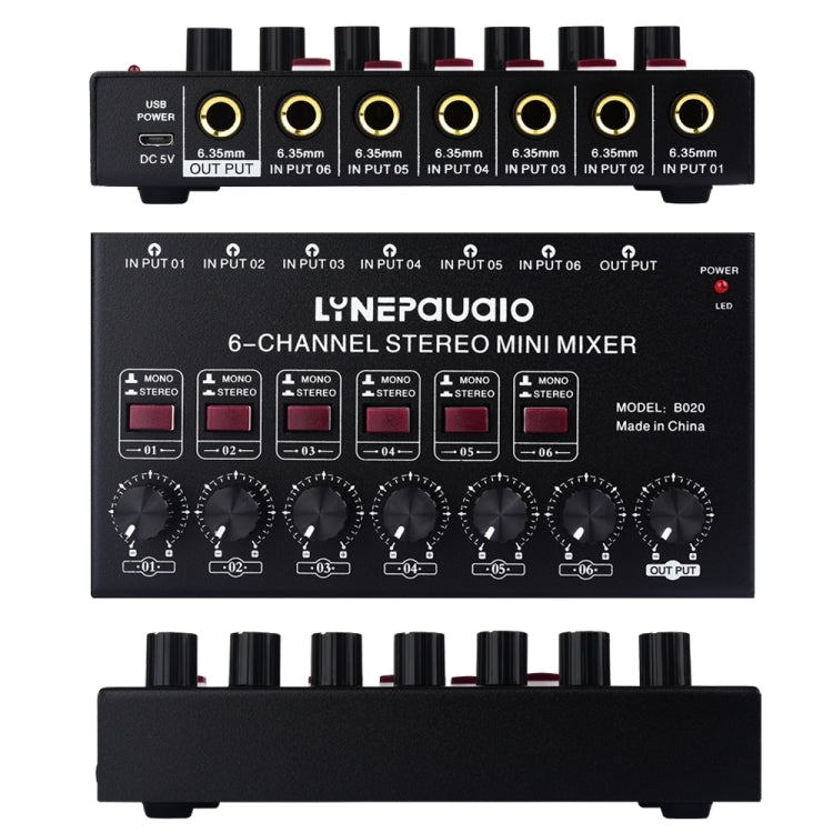 Mini 6-Channel Stereo Audio Mixer Musical Instrument Mixer Electric Wind Electric Guitar Electronic Piano Drums Mixer Reluova