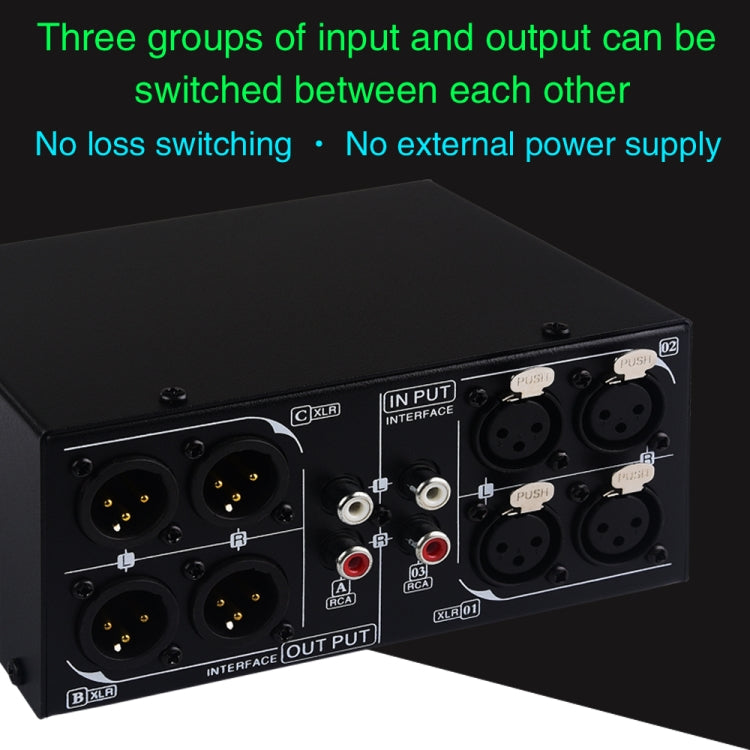 3 Input To 3 Output Fully Balanced XLR Signal Passive Stereo Selector Switch Switcher My Store