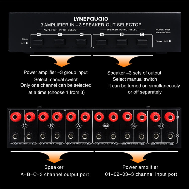 3 Input 3 Output Power Amplifier And Speaker Switcher Speaker Switch Splitter Comparator