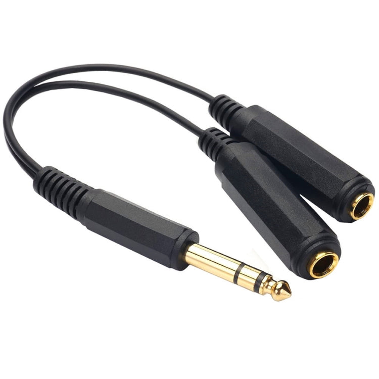 JUNSUNMAY 6.35mm 1/4 inch Male to Dual Female Stereo Audio Jack Adapter Cable, Length: 20cm Reluova