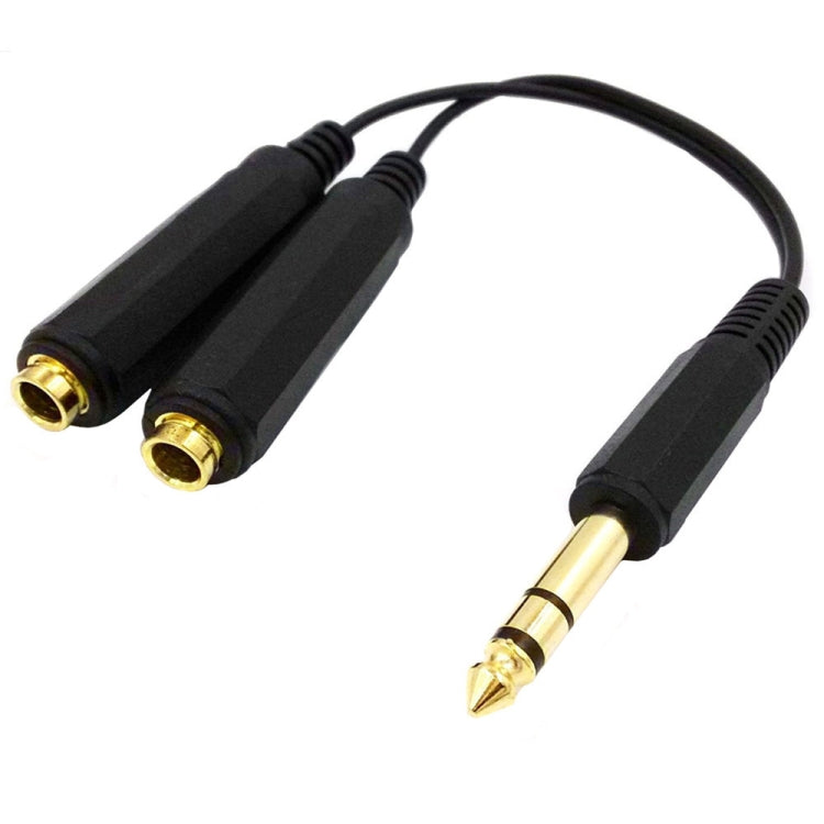 JUNSUNMAY 6.35mm 1/4 inch Male to Dual Female Stereo Audio Jack Adapter Cable, Length: 20cm