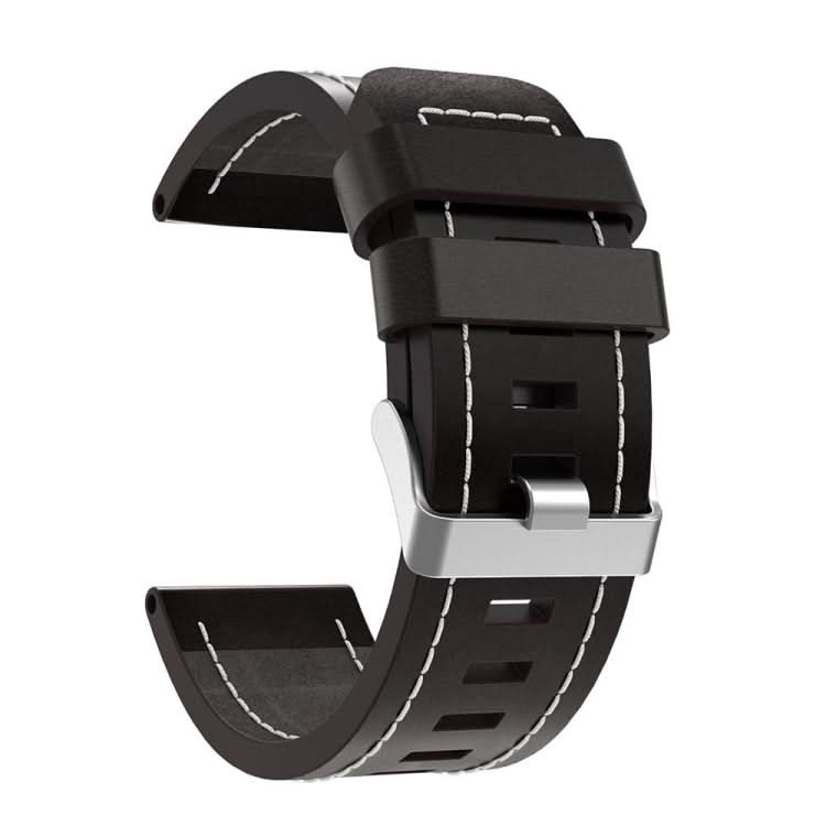 26mm Sewing Leather Steel Buckle Watch Band, Series 2-Reluova