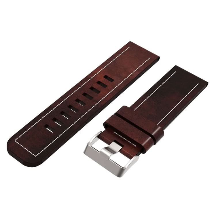 26mm Sewing Leather Steel Buckle Watch Band, Series 2-Reluova