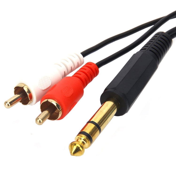 JUNSUNMAY 6.35mm Male TRS Stereo Plug to 2 RCA Phono Male Audio Cable Connector My Store