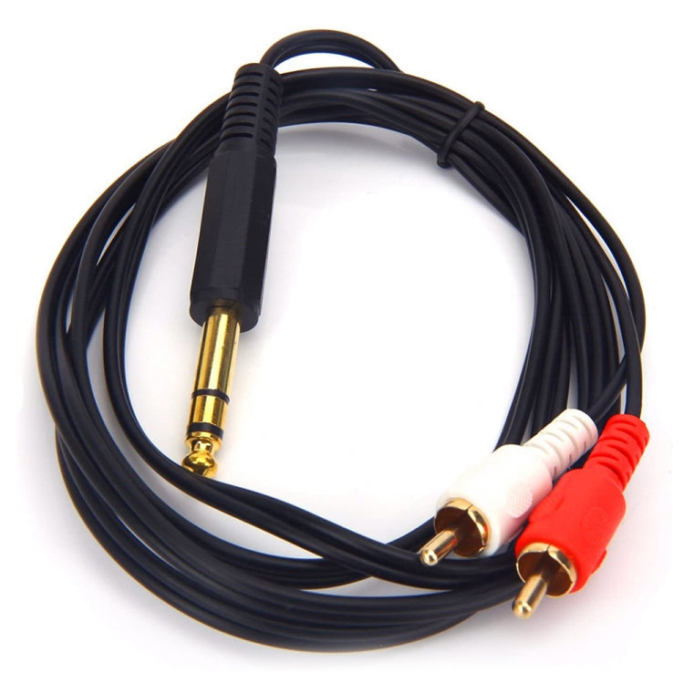 JUNSUNMAY 6.35mm Male TRS Stereo Plug to 2 RCA Phono Male Audio Cable Connector My Store