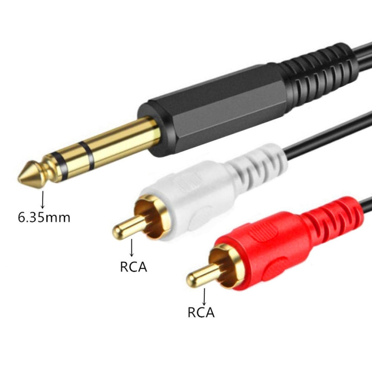 JUNSUNMAY 6.35mm Male TRS Stereo Plug to 2 RCA Phono Male Audio Cable Connector My Store