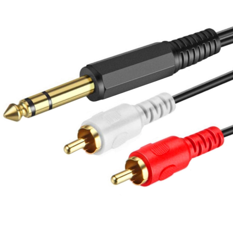 JUNSUNMAY 6.35mm Male TRS Stereo Plug to 2 RCA Phono Male Audio Cable Connector My Store