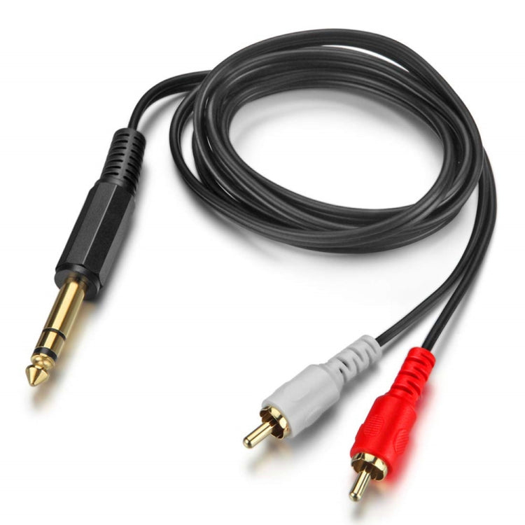 JUNSUNMAY 6.35mm Male TRS Stereo Plug to 2 RCA Phono Male Audio Cable Connector My Store