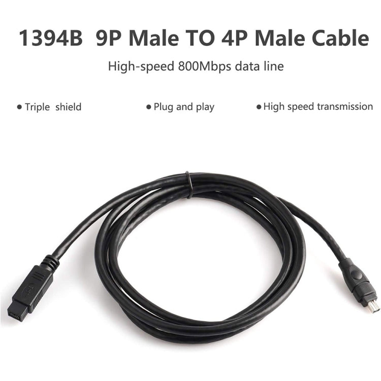 JUNSUNMAY FireWire High Speed Premium DV 800 9 Pin Male To FireWire 400 4 Pin Male IEEE 1394 Cable My Store